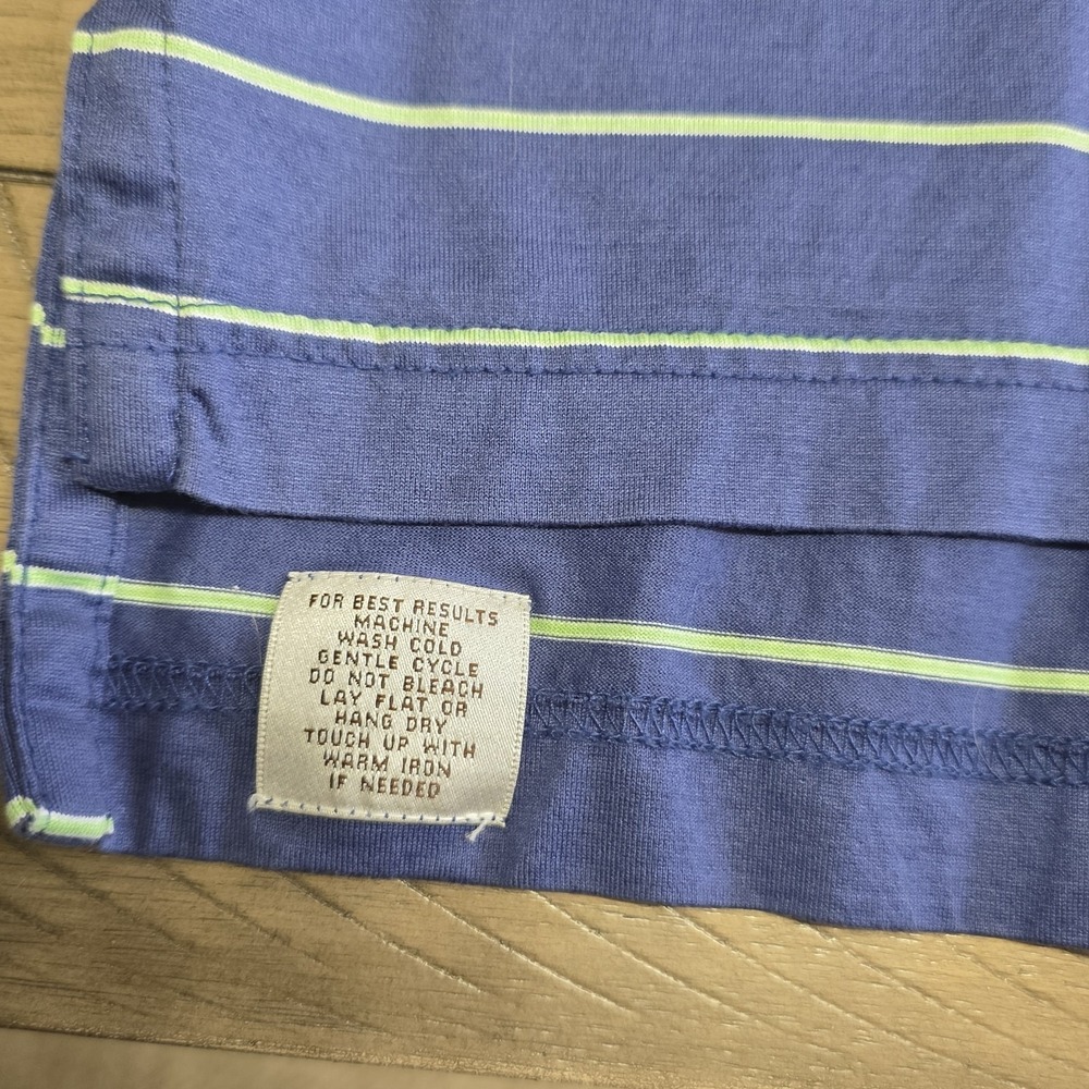 Peter Millar Polo Shirt Mens XL Blue Green Stripes Summer Comfort Performance ^ - Picture 6 of 11